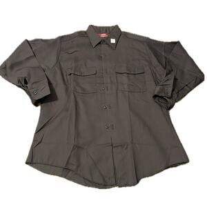 Deadstock Vintage 1980s Dickies Stone Gray Workwear Long Sleeve Shirt / Mens S